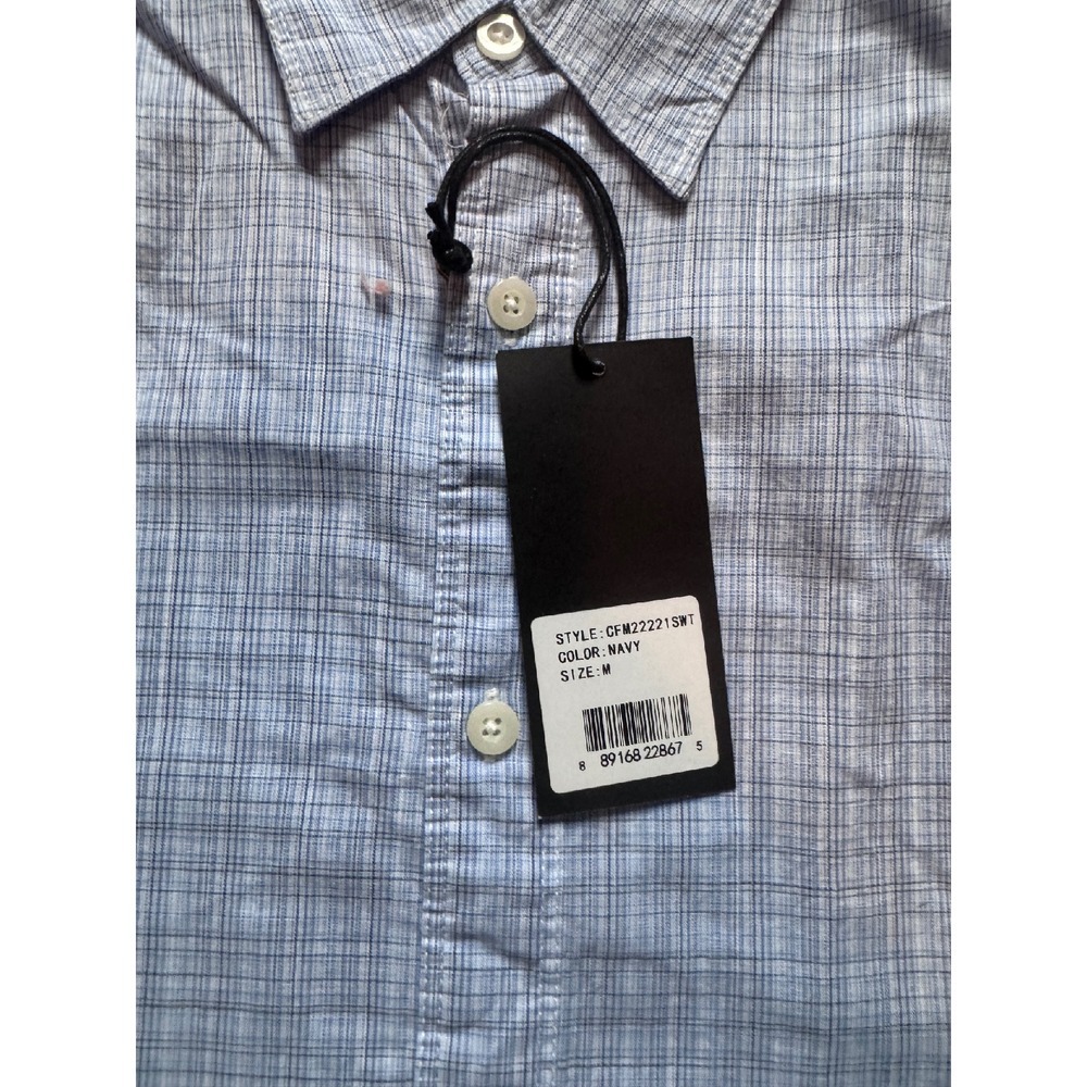 California Shirt‎ Co. Plaid Button Up Short Sleeve Casual Shirt Navy M